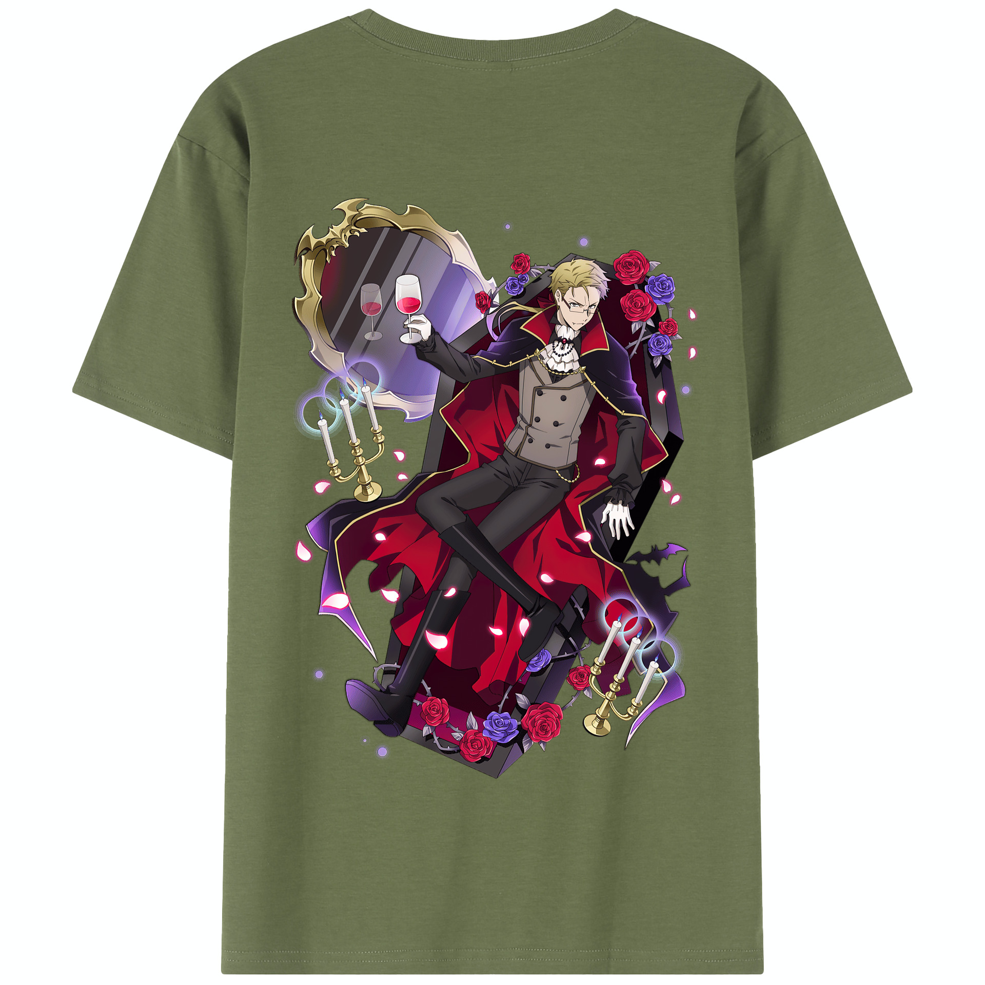 （画像用） 文豪ストレイドッグス Bungo Stray Dogs 綿100％半袖Tシャツ（背面プリント）